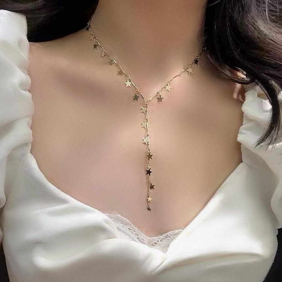 گردنبند ستاره استیل پینترستی طلایی و نقره ای
